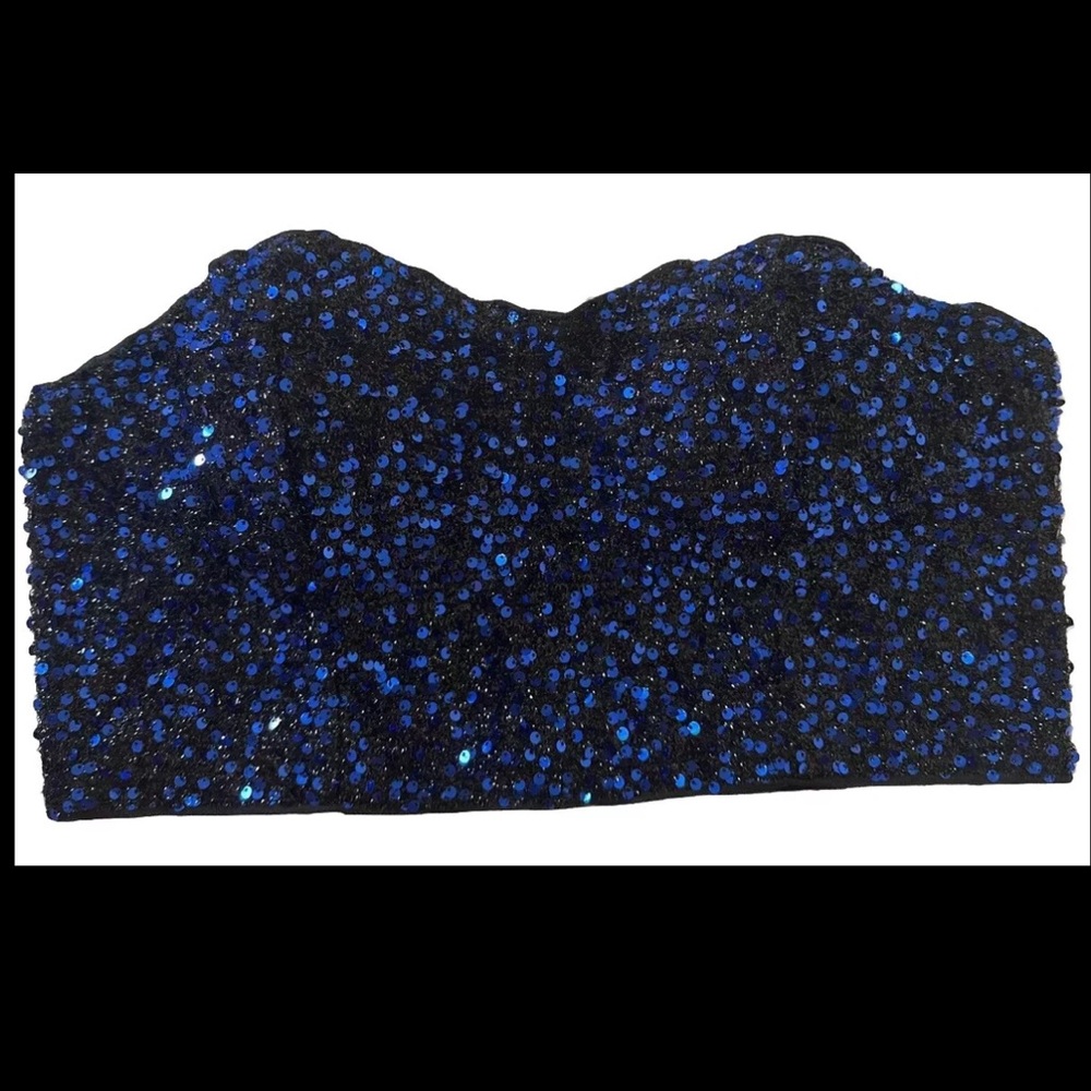 Shein 3XL-16 Zip Back Sequin Tube Top 🍷